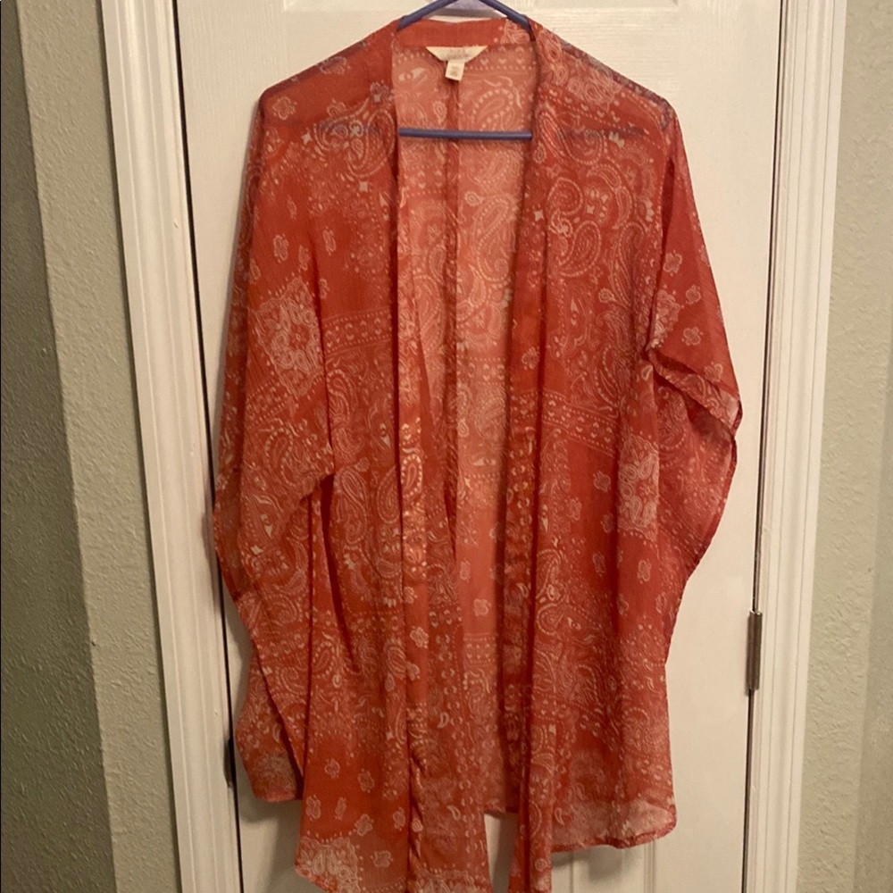 Sun & Shadow Terracotta Paisley Kimono
